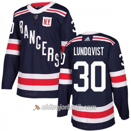 Män Ishockey New York Rangers Tröja Henrik Lundqvist 30 Adidas 2017-2018 Marinblå 2018 Winter Classic Authentic